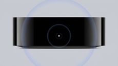 Apple TV 4K (4th Gen) with simulated far field microphone effect and grey background