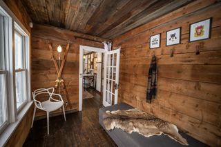 cabin with wood walls rustic decor