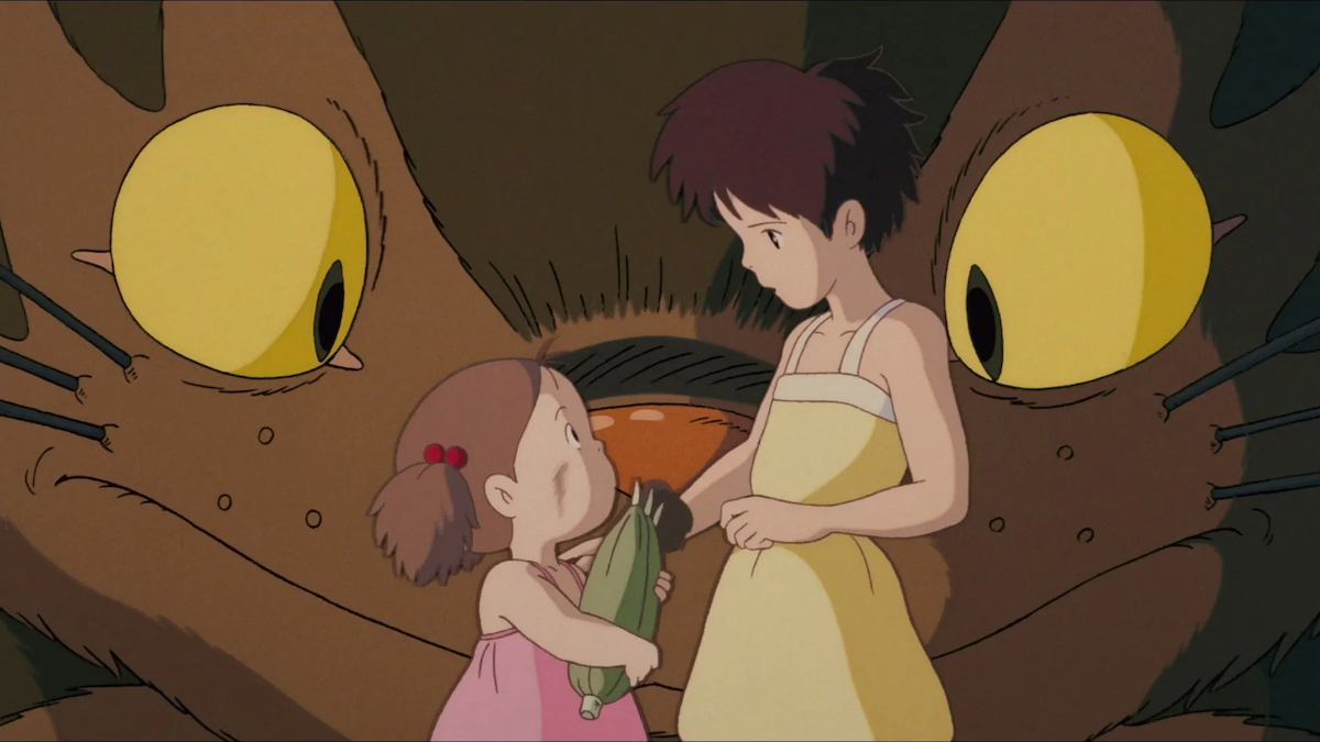 Satsuki and Mei and Catbus from My Neighbor Totoro