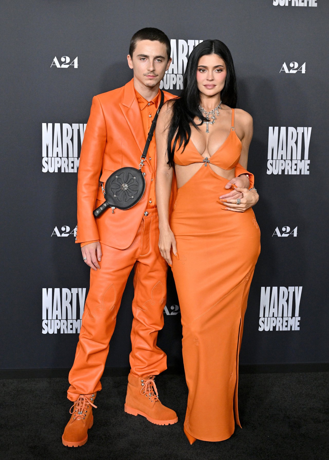 Timoth&amp;eacute;e Chalamet and Kylie Jenner attend the Los Angeles Premiere of A24's &amp;quot;Marty Supreme&amp;quot; at Samuel Goldwyn Theater on December 08, 2025 in Beverly Hills, California.