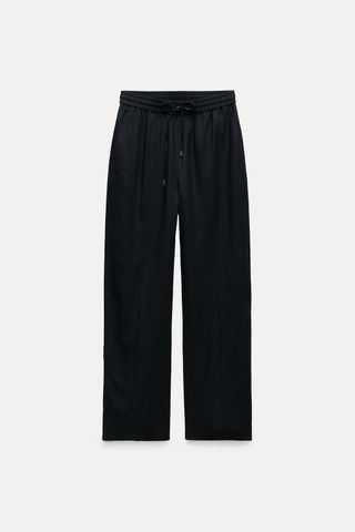 Linen Blend Straight Pants