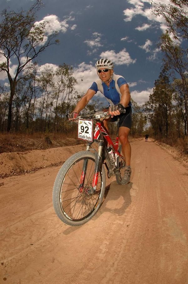 Peter van Rooyen of South Africa riding the Australian Outback