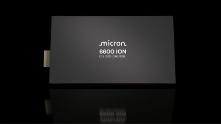 Micron's 6600 ION SSD on a black background