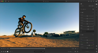 Screenshot of Lightroom's video editing sliders