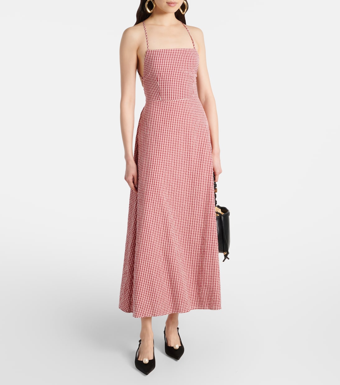 Lori Gingham Cotton Maxi Dress