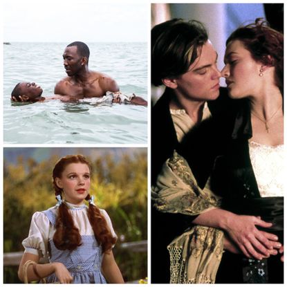 a collage of the best movies of all time including moonlight titanic and wizard of oz