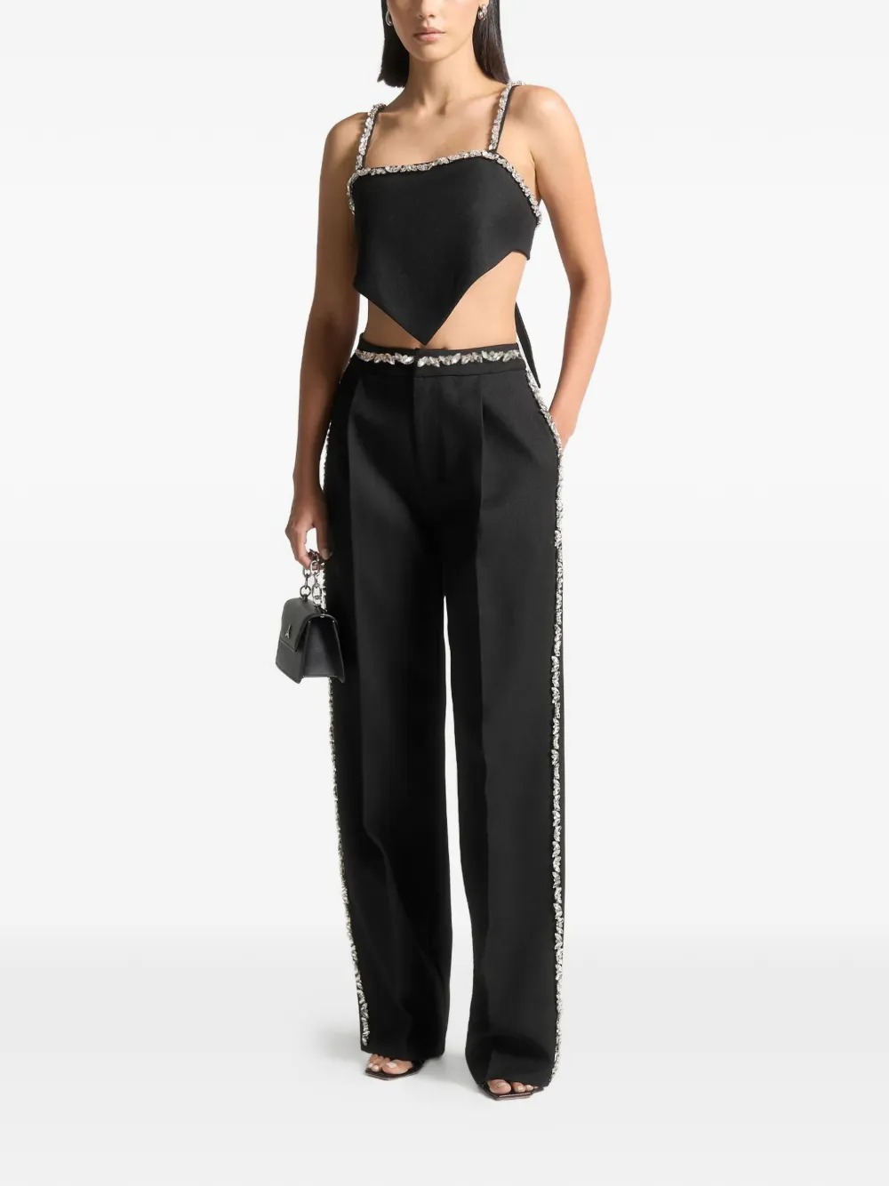 Mani&amp;egrave;re De Voir Eloise - Embellished Strap Handkerchief Top - Black | 4