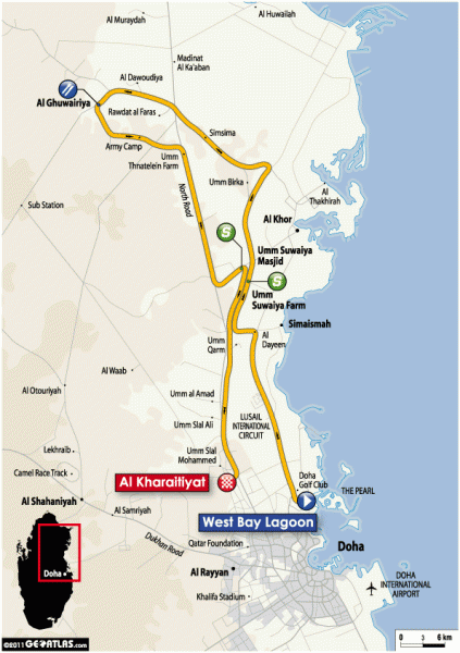 Tour of Qatar - Stage 4 Map