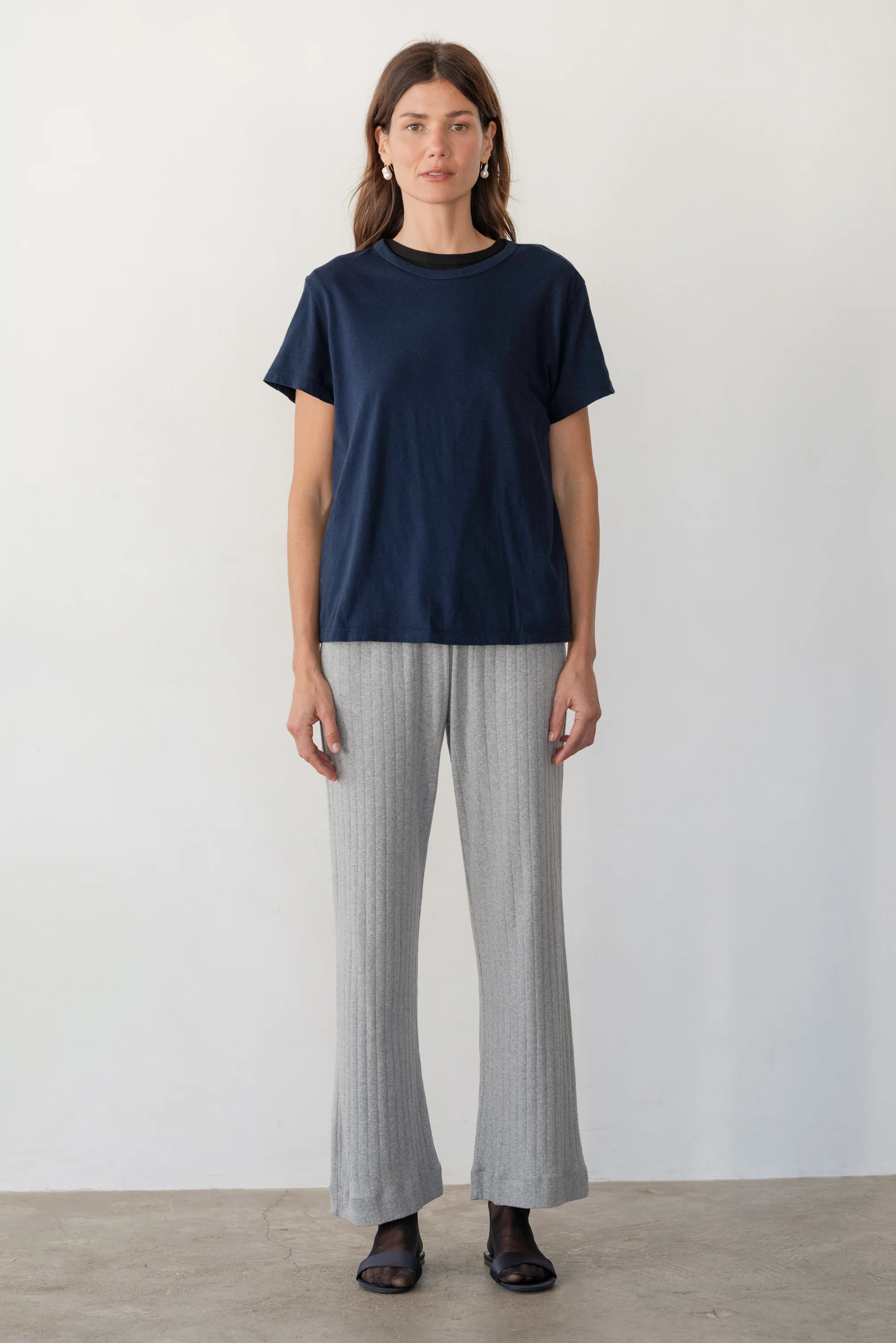 DONNI., The Pointelle Simple Crop Pant