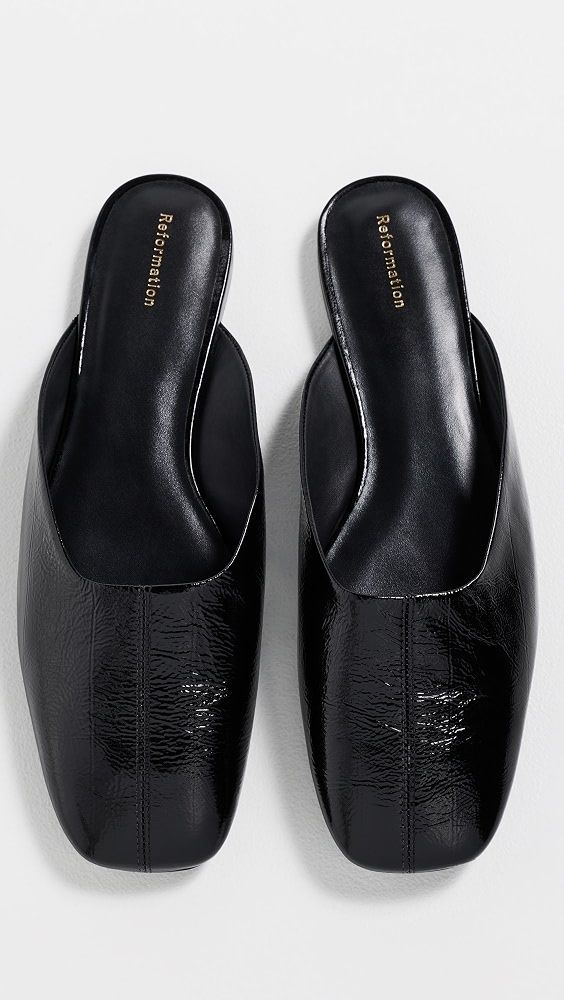 Inez Flat Mules - Black Eel
