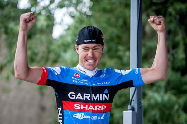 Tom Danielson (Garmin-Sharp) happy with today's stage win.