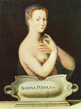 This 16th-century painting, now in the Musée d'Art et d'Histoire in Geneva, depicts Poppaea Sabina, the name of the artist is unknown.