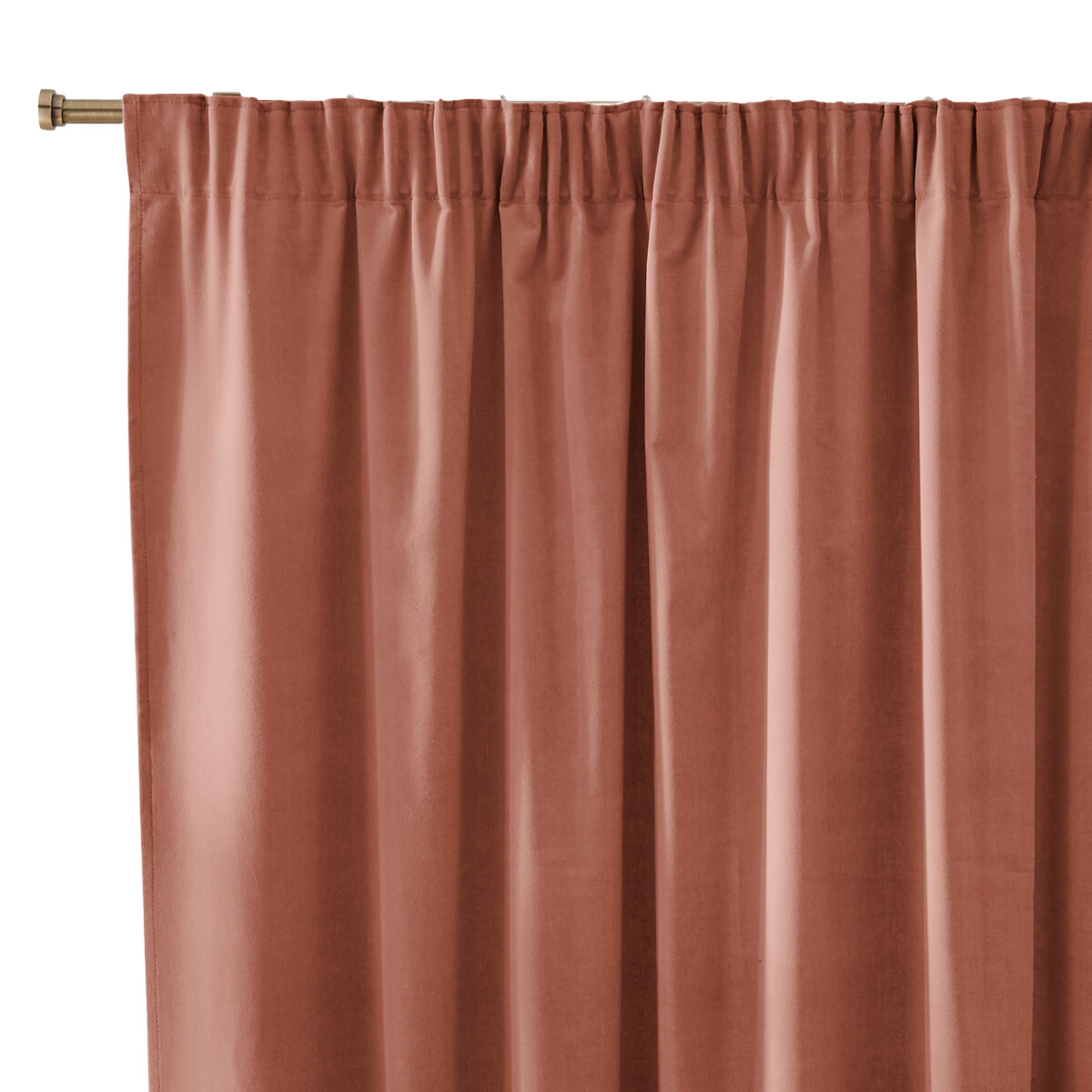 La Redoute, Velvet Curtain with Pencil Pleat and Wave in Praline