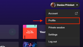How to change Spotify display name on desktop app - select profile