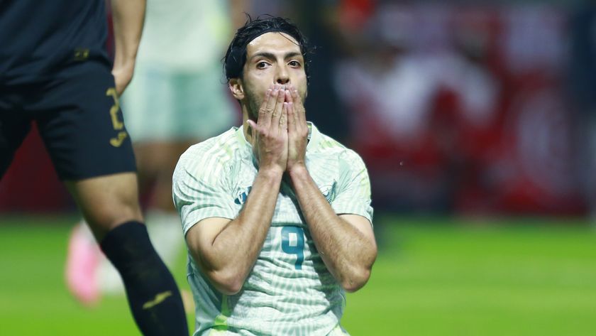 TOLUCA, MEXICO - NOVEMBER 19: Raul Jimenez of Mexico reacts during the CONCACAF Nations League match between Mexico and Honduras at Nemesio Diez Stadium on November 19, 2024 in Toluca, Mexico. (Photo by Jonathan Mondragon/Jam Media/Getty Images)