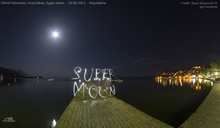 Supermoon and Light Painting in Macedonia