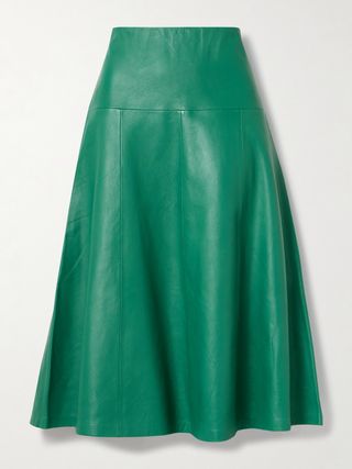 Sierra Paneled Leather Midi Skirt