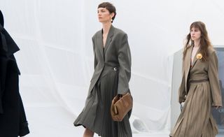 Model wearing coat