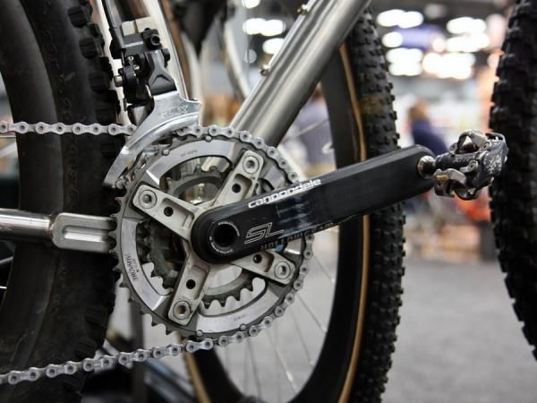 Cannondale historically has gone up against a lot of resistance in the bike industry for its forward thinking but smaller builders like the ones at NAHBS are far more embracing of non-standard designs. There were lots of Hollowgram cranks spotted on the show floor including on this Vertigo Cycles titanium bike.