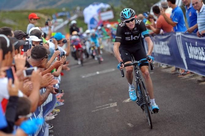 Chris Froome (Team Sky) puts in an attack