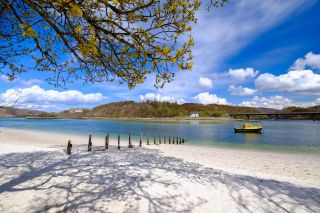 Picturesque Scottish beach - The Silver Sands of Morar on the North West coast close to Fort William