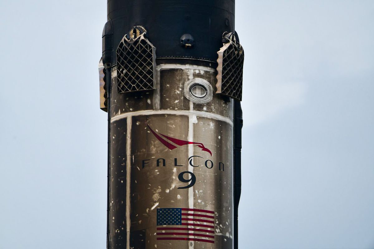 SpaceX&#039;s most flown Falcon 9 rocket, the 10-time flier B1051, arrives in Port Canaveral, Florida on May 12, 2021 after launching 60 Starlink satellites into orbit from Cape Canaveral Space Force Station on May 9.