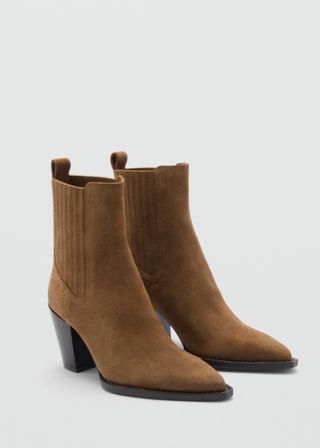 Block-Heel Suede Ankle Boots - Women | Mango United Kingdom