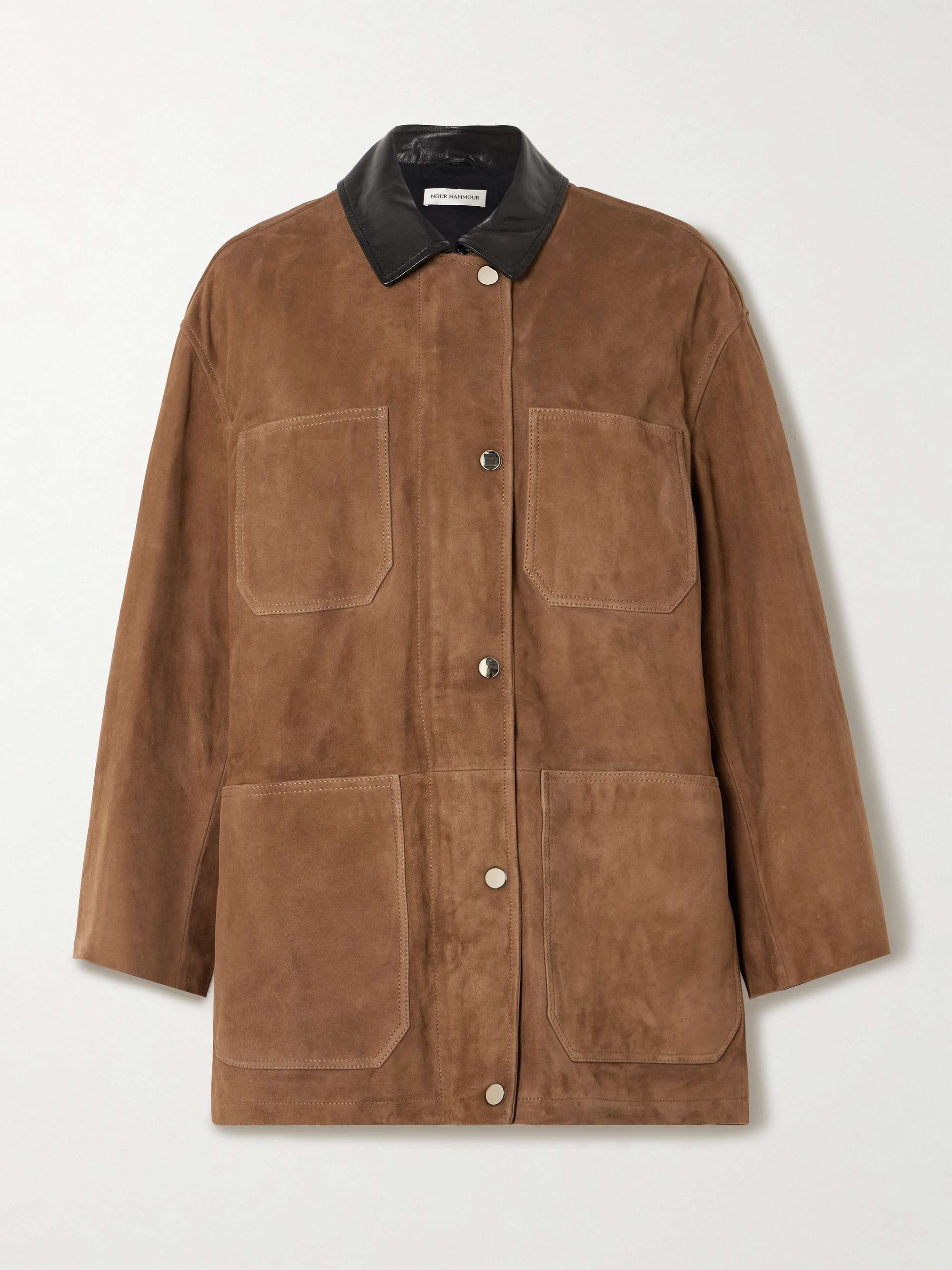 Barn Leather-Trimmed Suede Jacket