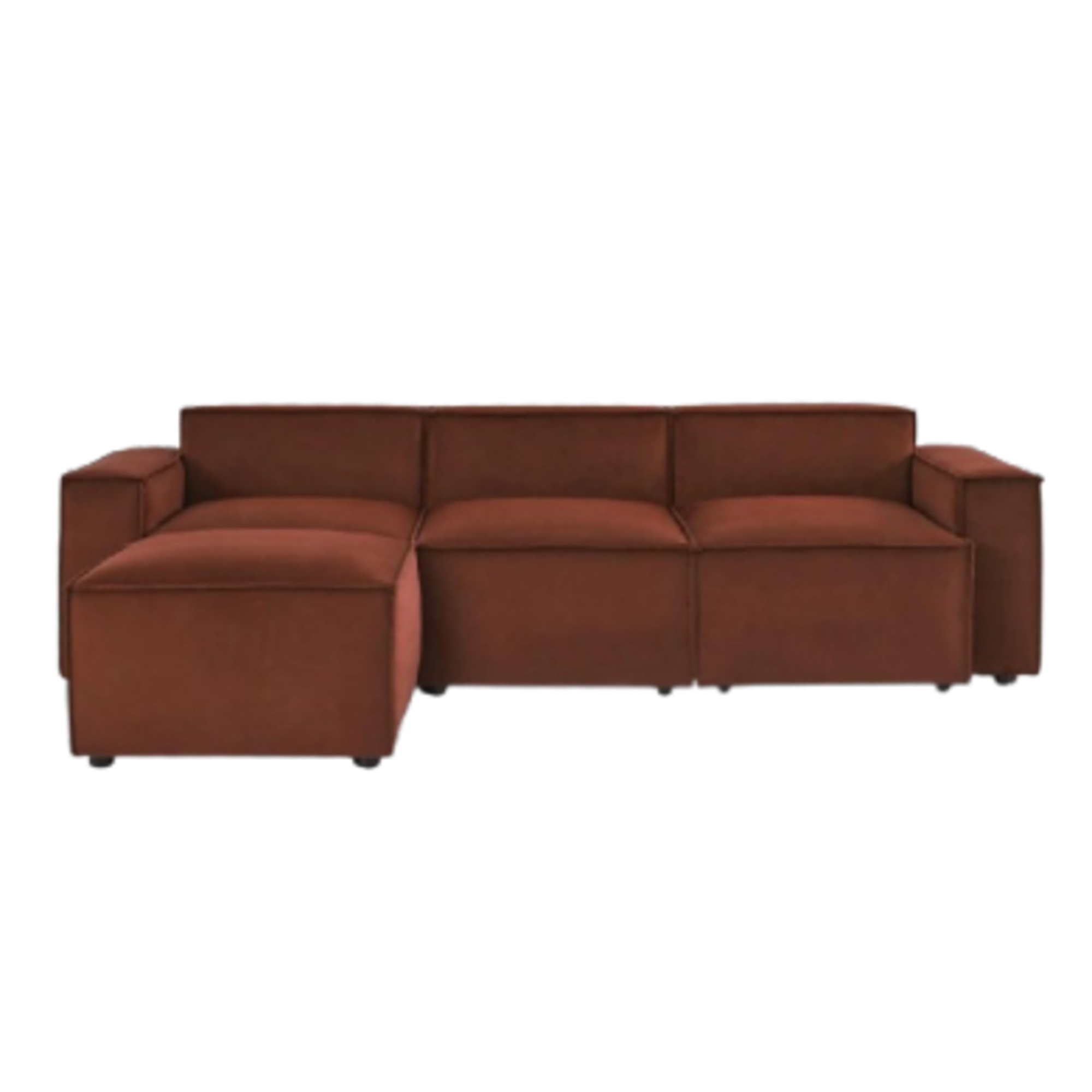 Swyft Model 03 3-Seater Left Chaise Sofa, Brick