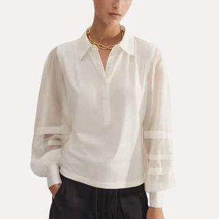 Fluid Scallop Detail Layering Shirt