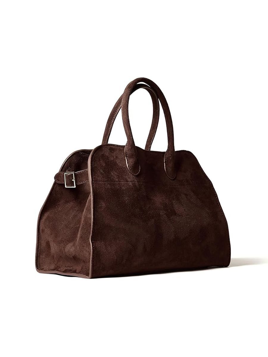 Kurava, Kurava Brown Faux Suede Handbag Tote Hobo Bag for Women 2025, Women's Top-Handle Handbags, 15” Large Capacity