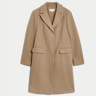 M&S Single-Breasted Camel Coat