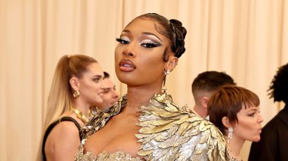 Megan Thee Stallion arrives at The 2022 Met Gala Celebrating "In America: An Anthology of Fashion" at The Metropolitan Museum of Art on May 02, 2022 in New York City. 