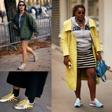 women at fashion week wearing the top 2025 sneaker trends