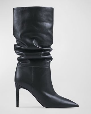 Lambskin Slouchy Stiletto Mid Boots