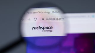 Rackspace logo close up on website page