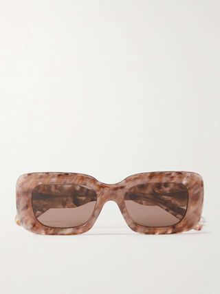 Speckled Square-Frame Acetate Sunglasses