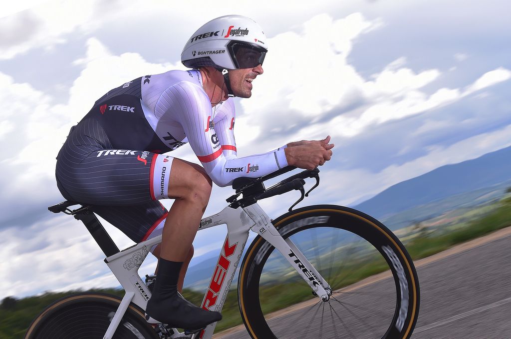 Fabian Cancellara (Trek Segafredo) riding to fourth place before pulling the pin on the Giro