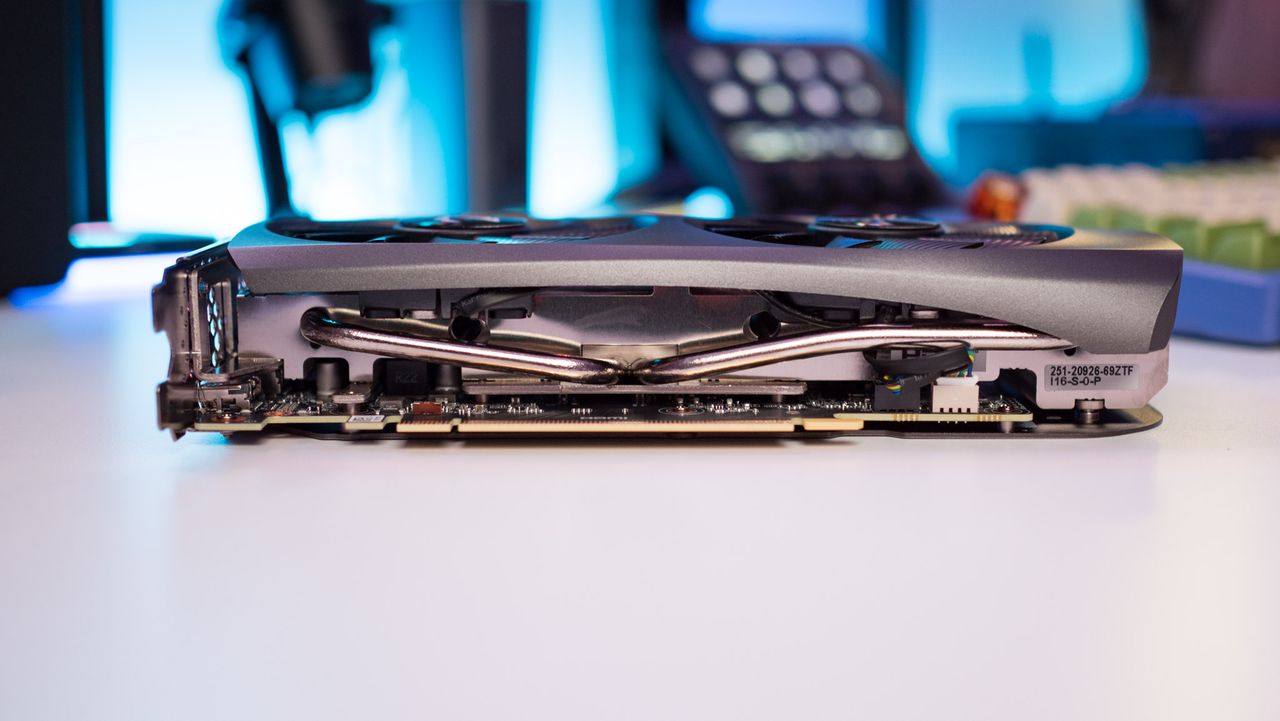 Side view of Zotac GeForce RTX 4060 Ti Twin Edge showing cooling fins