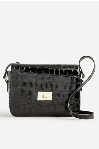 Edie Crossbody Bag in Italian Croc-Embossed Leather