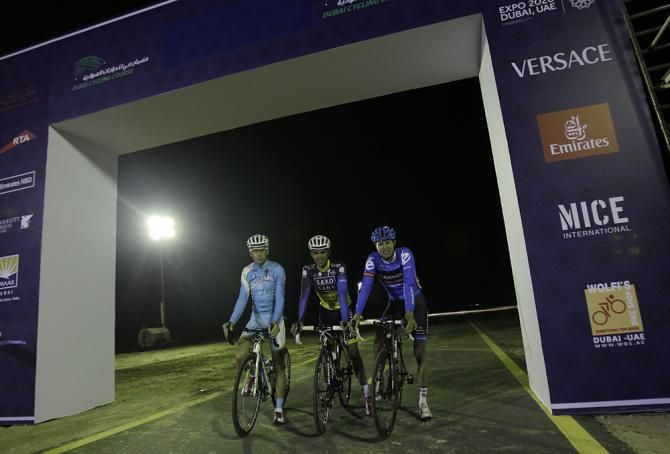 Vincenzo Nibali, Alberto Contador and Ryder Hesjedal in Dubai