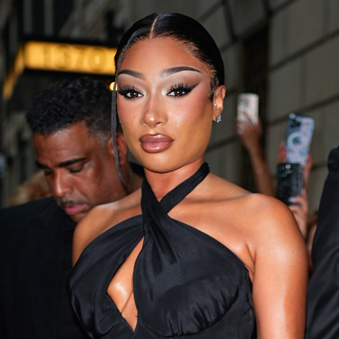 Megan Thee Stallion wore a halter-neck black gown from Off-White at the Pete &amp; Thomas Foundation Gala.