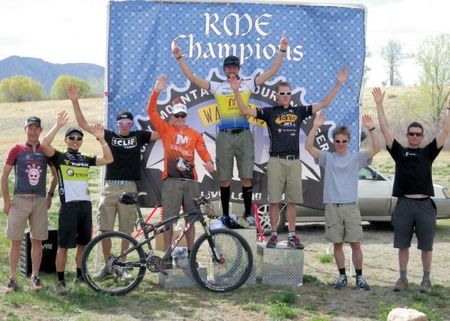 The elite men's podium at the Front Range 60