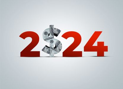 red numbers 2024 with dollars as the zero