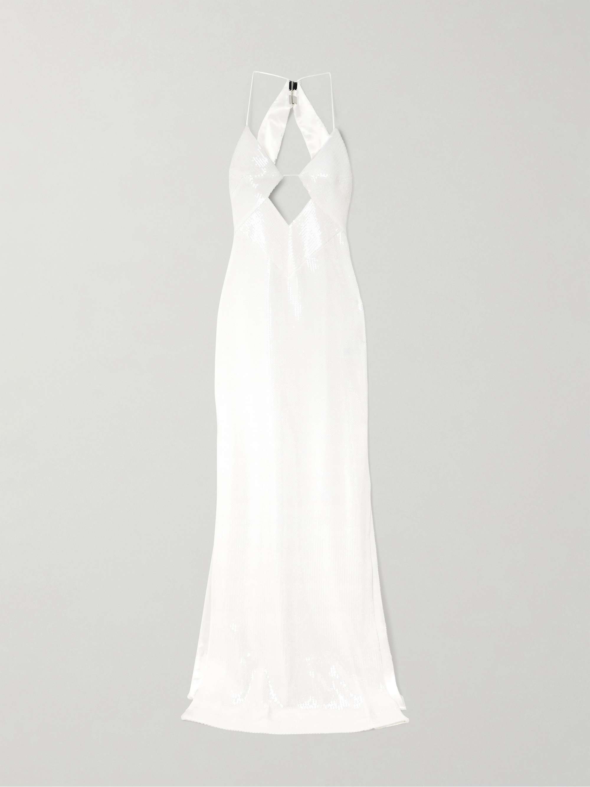 Kite Cutout Sequined Satin Maxi Dress