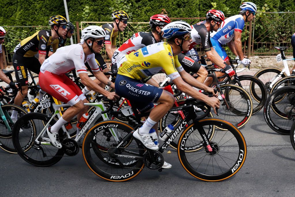 RZESZOW POLAND AUGUST 11 Joo Pedro Gonalves Almeida of Portugal and Team Deceuninck QuickStep Yellow Leader Jersey during the 78th Tour de Pologne 2021 Stage 3 a 226km stage from Sanok to Rzeszw TourdePologne TDP2021 UCIWT on August 11 2021 in Rzeszow Poland Photo by Bas CzerwinskiGetty Images
