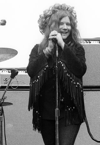 Janis Joplin and Big Brother & The Holding Company perform at the New Year's Wail in Golden Gate Park on January 1, 1967 in San Francisco, California.