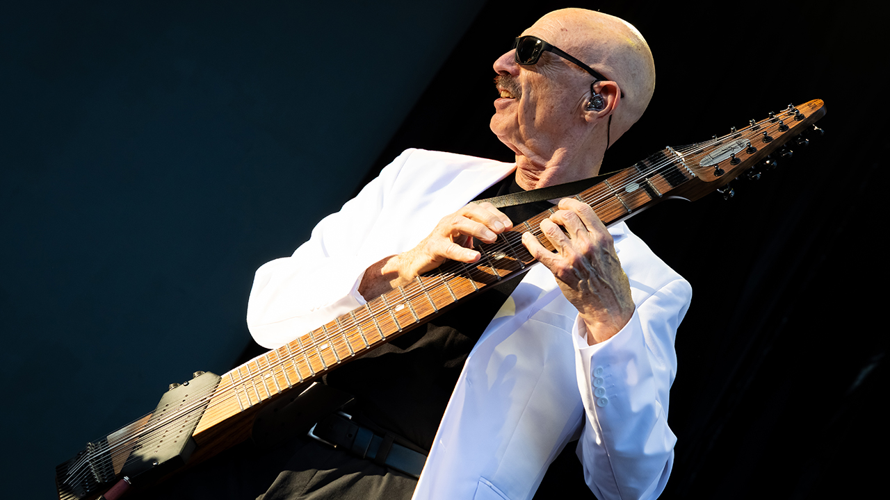 Tony Levin of BEAT performs onstage during Noches del Botanico music festival at Real Jardin Botanico Alfonso XIII on June 26, 2026 in Madrid, Spain.