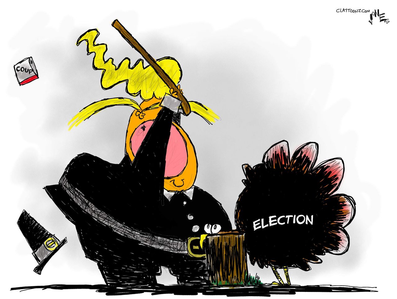 Political Cartoon U.S. Trump election loss