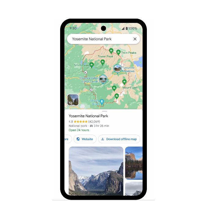 La mise à jour de Google Maps est parfaite pour votre prochain voyage dans un parc national